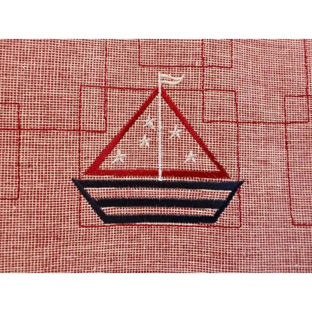 New Red Rich Home Sailboat Placemats 2 Sets Of 4 Ocean Nautical 13.5